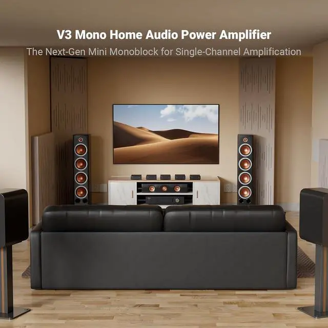Alt view image 2 of 7 - Acrylic Amplifier Rack and V3 Mono Power Amplifier for Home Audio Speakers