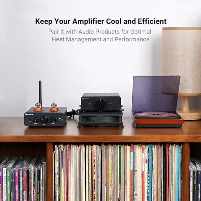 Alt view image 7 of 7 - V3 Mono Power Amplifier for Home Audio Speakers and USB C 5V Cooling Fan