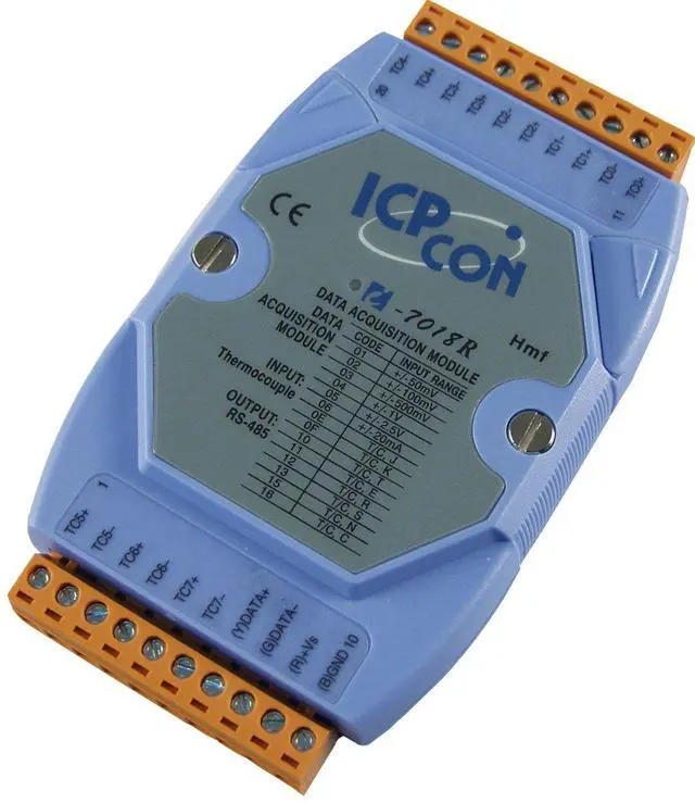 Main image of I-7018R (with ESD Protection) 8 Channel Voltage & Current Thermocouple Input Data Acquisition Module communicable Over RS-485