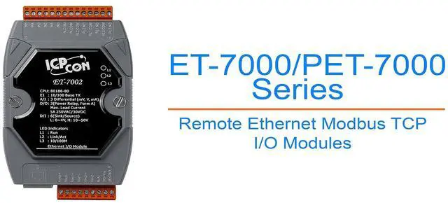 Main image of ET-7015: 7-Channel RTD Input Data Acquisition Module with 3-Wire RTD Lead Resistance Elimination, communicable Over Ethernet and Modbus TCP