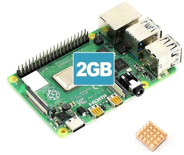 Main image of Waveshare Accessory Compatible with Raspberry Pi 4 Model B 2GB RAM with Powerful Processor Faster Networking Support Dual 4K Output and Different Choice of RAM Comes with a Copper Heat Sink