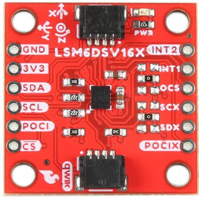 Main image of 6DoF IMU Breakout - LSM6DSV16X (Qwiic) Low-Power 6-axis IMU 3-axis Digital Accelerometer, 3-axis Digital Gyroscope, Triple core, Board Dimensions: (Inches) 1.00 x 1.00