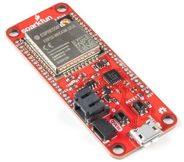 Main image of Thing Plus - ESP32 WROOM (U.FL) - ESP32-D0WDQ6 chip - 16MB Flash Memory - 520kB Internal SRAM - Integrated 802.11 BGN WiFi transceiver