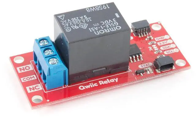 Main image of Qwiic Single Relay-Up to 5.5A at 240VAC Multiple I2C addresses Available No Soldering Large Power Loads w/Simple I2C Commands