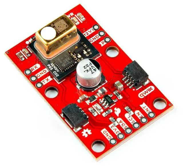 Main image of Photoacoustic Spectroscopy CO2 Sensor - PASCO2V01, IR emitter (Qwiic) Photoacoustic Spectroscopy Measurement System, Integrated Microcontroller, Dimensions: 1in. x 1.6in