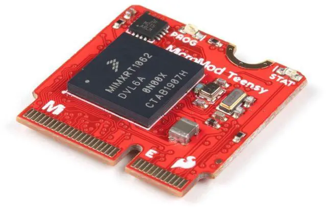 Main image of MicroMod Teensy Processor ARM Cortex-M7 Processor Clock speeds up to 600MHz 16MB Flash Memory 102k RAM Memory 7X Serial UART Ports 4X I2C Buses 2X SPI CAN-Bus 12x GPIO USB Host and Device