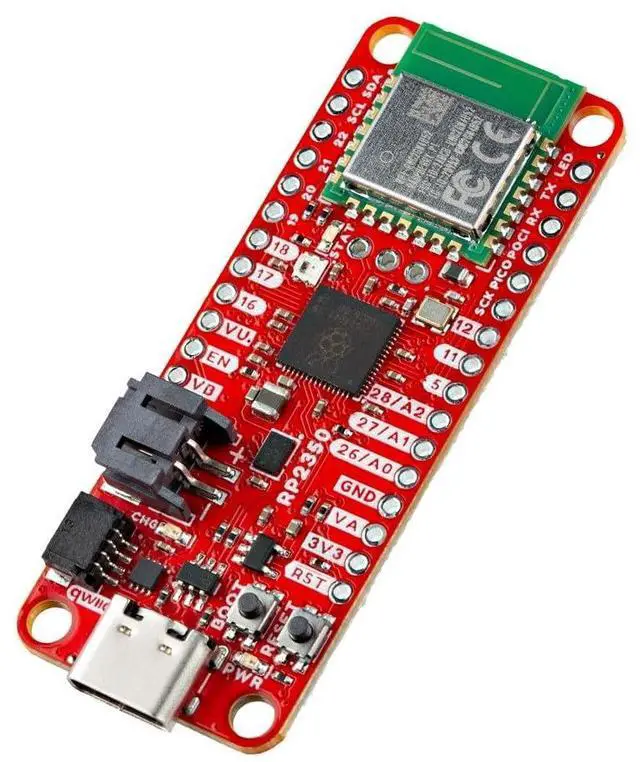 Main image of Thing Plus - RP2350 Wireless Development Platform - Dual ARM CortexM3 and Hazard3 RISC-V Processors - Dimensions: 2.3" x 0.9"