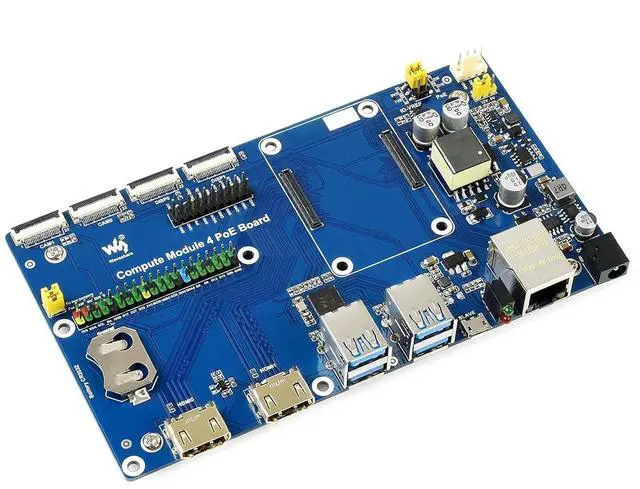 Main image of POE IO I/O Expansion Board USB 3.0 RJ45 Ethernet Interface Hub Breakout for RPI Raspberry Pi Compute Module 4 CM4 Lite 4GB 8GB
