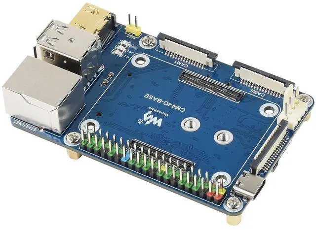 Main image of Mini Base USB HUB IO I/O Breakout Expansion Board for RPI Raspberry Pi Compute Module 4 CM4 4GB 8GB, with 40PIN GPIO Interface RJ45 Ethernet