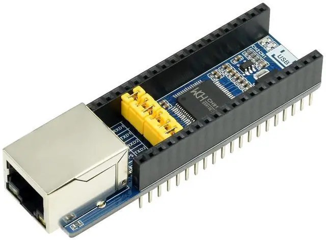Main image of Ethernet to UART Converter Module HAT for RasPi RPI Raspberry Pi Pico 2 W 2W RP2350 PICO2 Pico2w Projects Breakout Shield Expansion Board Accessories