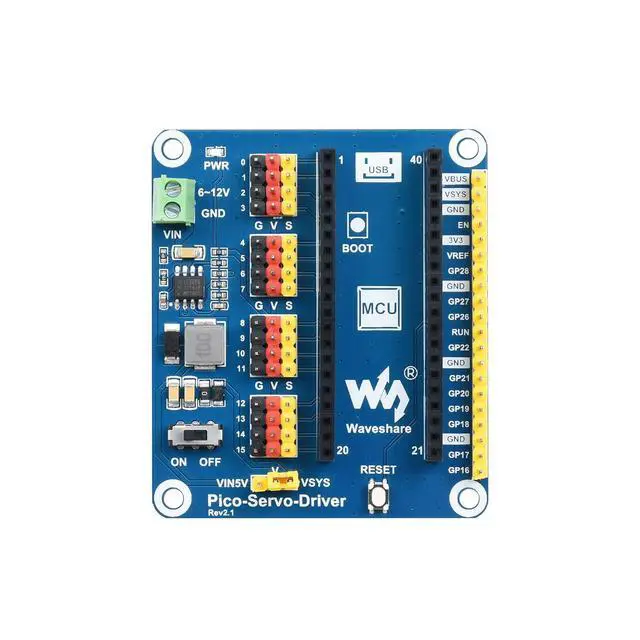 Alt view image 4 of 5 - 16-Channel 16-Bit PWM Servo Motor Driver Module Shield Expander Extension Expansion Board HAT for RPI Raspberry Pi PICO 2 W H WH RP2040 RP2350 Accessories