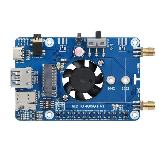 Alt view image 5 of 5 - 4G LTE IoT Projects GPS Hats Cooling Fan Expansion Board for PI5 PI4B RasPi RPI Raspberry Pi 3 4 Model B 5 Development Board Accesorios Set Breakout Shield Complete Starter Kit 2GB 4GB 8GB 16GB RAM