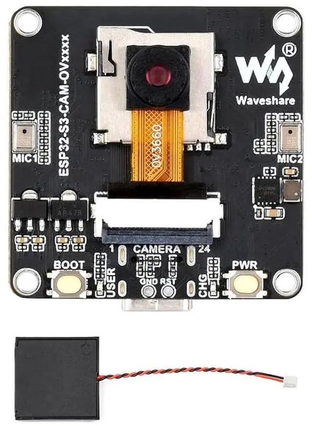 Main image of ESP32-S3-CAM-OV3660 Dev Board, Integrated DVP Camera Interface, SPI/QSPI Display Interface, Audio Input and Output Module, Support Image Capture&Recognition and AI Speech Interaction