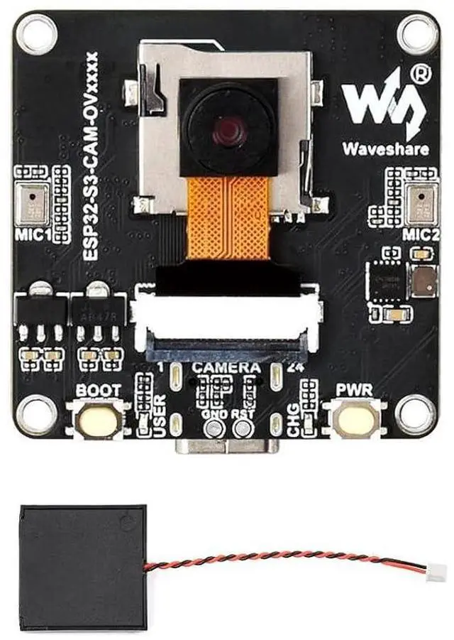 Main image of ESP32-S3 AI Camera Development Board, Integrated DVP Camera Interface, SPI/QSPI Display Interface, Audio Input and Output Module, Support Image Capture&Recognition and AI Speech Interaction
