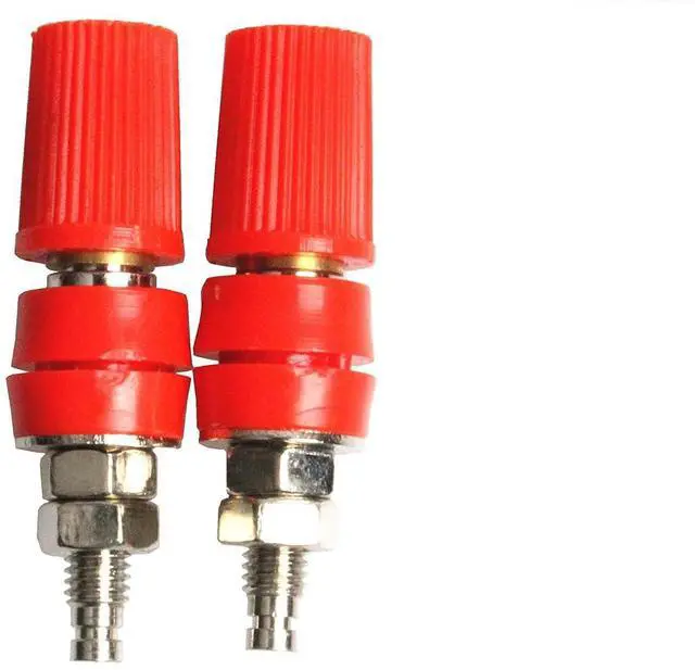 Main image of NOYITO M5 Pure Copper Terminal Binding Post High Current 40A 4mm Banana Plug Socket Red Green Yellow Black Four Colors (Pack of 2) (Red)