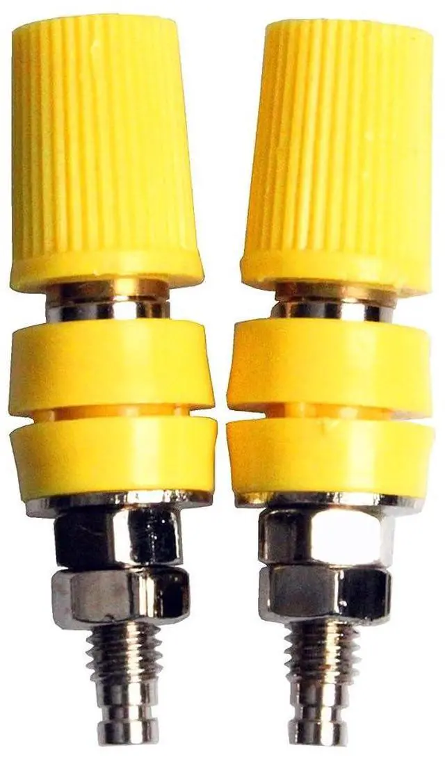 Main image of NOYITO M5 Pure Copper Terminal Binding Post High Current 40A 4mm Banana Plug Socket Red Green Yellow Black Four Colors (Pack of 2) (Yellow)