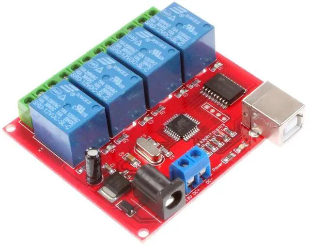 Main image of NOYITO 4-Channel 12V Computer USB Control Switch Relay Module Drive-Free Relay Module Plug and Play Suitable for PC Smart Controller