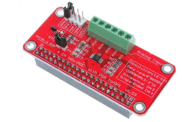 Main image of NOYITO 4-Channel 16-Bit ADC with PGA for RPI Raspberry PI 16 Bits I2C ADS1115 Module ADC 4 Channel for Raspberry Pi 3 2 Model B B+
