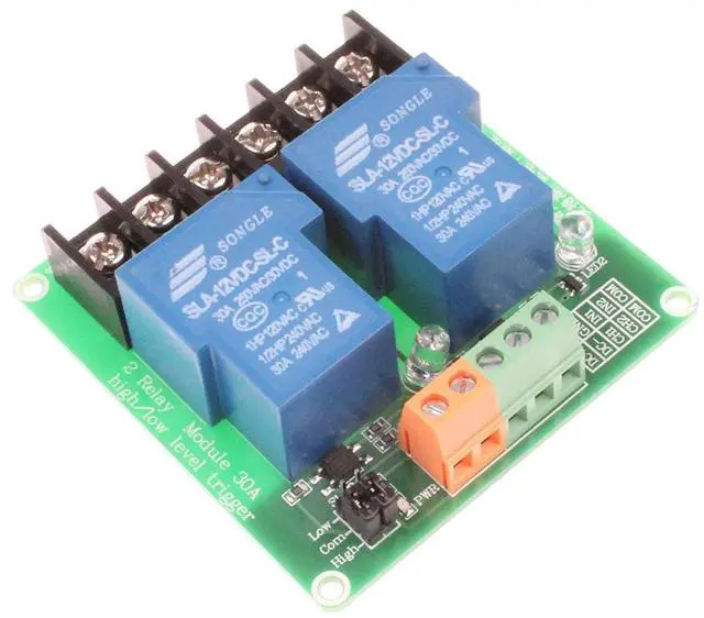 Main image of NOYITO 30A 2-Channel Relay Module High Low Level Trigger with Optocoupler Isolation Load DC 30V AC 250V 30A for PLC Automation Equipment Control Industrial Control (2-Channel 12V)