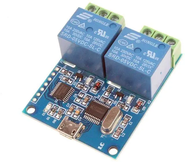 Main image of NOYITO 2-Channel Micro USB Relay Module USB Smart Control Switch USB Intelligent Control Switch (2-Channel Micro USB)