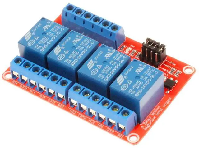 Main image of NOYITO 4 Channel Relay Module High Low Level Trigger with Optocoupler Isolation Load DC 30V AC 250V 10A for PLC Automation Equipment Control Industrial Control (4-Channel 24V)