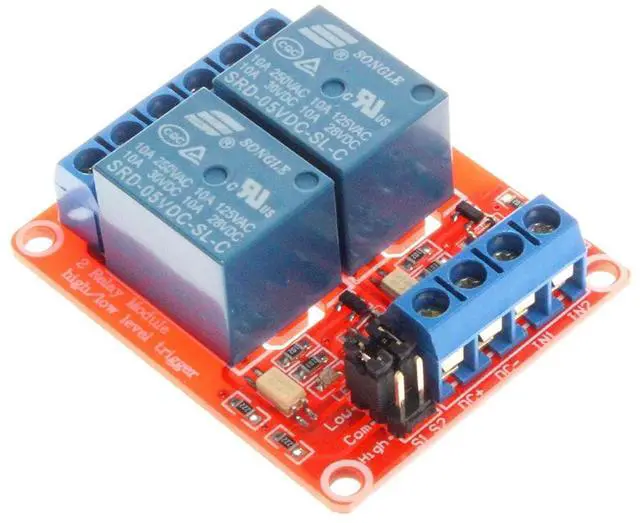 Main image of NOYITO 12V 2-Channel Relay Module High Low Level Trigger with Optocoupler Isolation Relay Load AC 0-250V 10A DC 0-30V 10A Circuit Switch Board