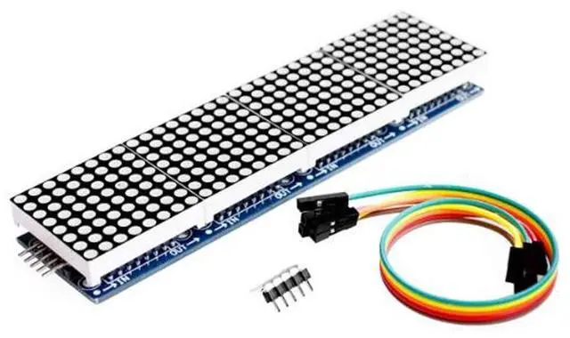 Main image of NOYITO MAX7219 Dot Matrix Module 4 in 1 Display Module Blue Red Green Three Colors with 5Pin Wire Suitable for Microcontroller - Upgrade (Green)