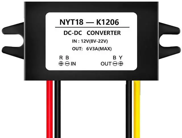 Main image of NOYITO DC to DC 6V 2A 3A Converter Buck Module 12V 16V 6V-22V Buck to 6V 3A Max Power Converter IP67 Waterproof with Overcurrent Overheat Short-Circuit Undervoltage Protection (6V 3A, Black)