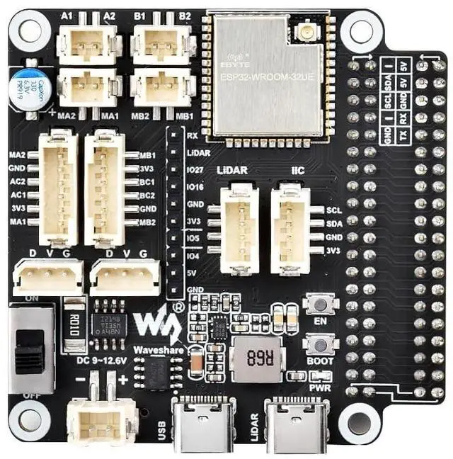 Main image of General Driver Board for Robots Based on ESP32 Supports WiFi Bluetooth and ESP-Now Communications Compatible with Raspberry Pi and Jetson Nano @
