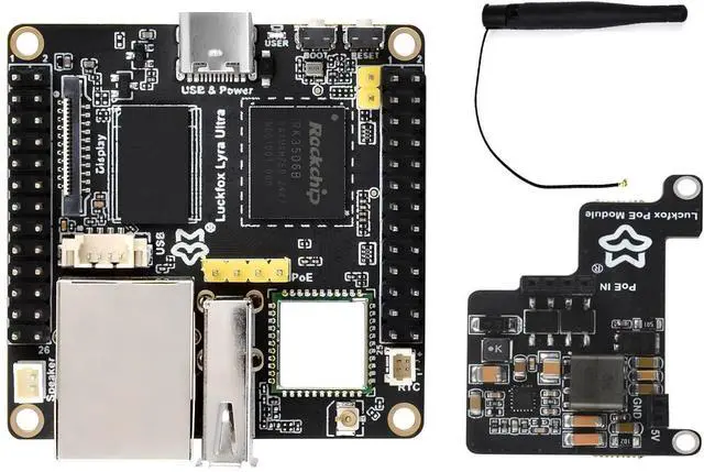 Main image of Luckfox Lyra Ultra RK3506B Linux Micro Development Board, Integrates Triple-core ARM Cortex-A7 and ARM Cortex-M0 Processors, Onboard 8GB eMMC @(Luckfox Lyra Ultra W PoE Kit)