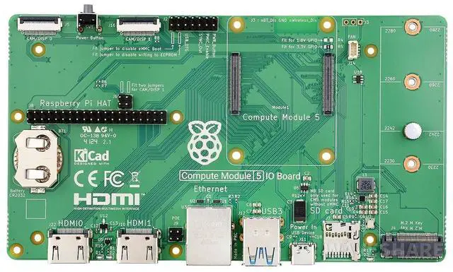 Main image of Compute Module 5 IO Board Development Platform and Reference Base-Board for Raspberry Pi CM5