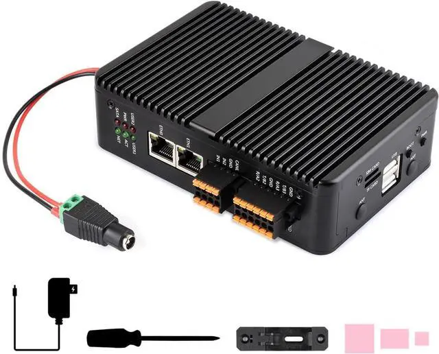 Main image of Gigabit/2.5G Dual Ethernet Industrial Computer Based on Pi CM5 (NOT Included), 4K Output, 4G/5G Support, fits All Compute Module 5, Onboard 2×RS485 + 2×RS232 Interfaces @(IPCBOX-CM5-B)