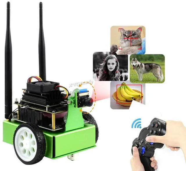 Main image of JetBot AI Kit Based on Jetson Nano to Build Smart AI-Based Robot JetBot with Front Camera Eye and ROS Nodes Code Dual Mode Wireless WiFi Bluetooth Facial Recognition Object Tracking etc @