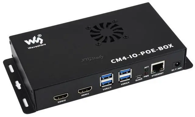 Main image of PoE Mini-Computer for Raspberry Pi Compute Module 4 (NOT Included) with Metal Cover Case and Cooling Fan (CM4-IO-POE-BOX-A)