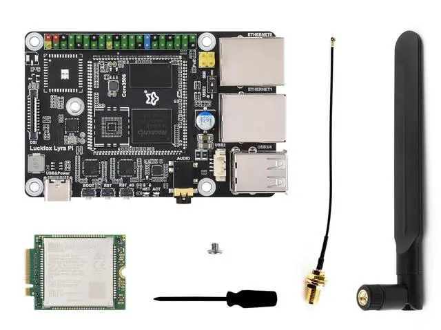 Main image of Luckfox Lyra Pi Linux Micro DEV Board Based On Luckfox Core3506, Integrates Triple-core ARM Cortex-A7 and ARM Cortex-M0 Processors, with SIM7600G-H-M.2 4G Module @(Lyra Pi B 4G Kit)