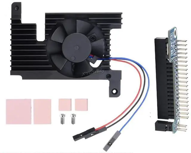 Main image of Dedicated All-in-One Aluminum Alloy Cooling Fan for Raspberry Pi 4 Model B with Fan Adapter V2 @(PI4-FAN-PWM-B)