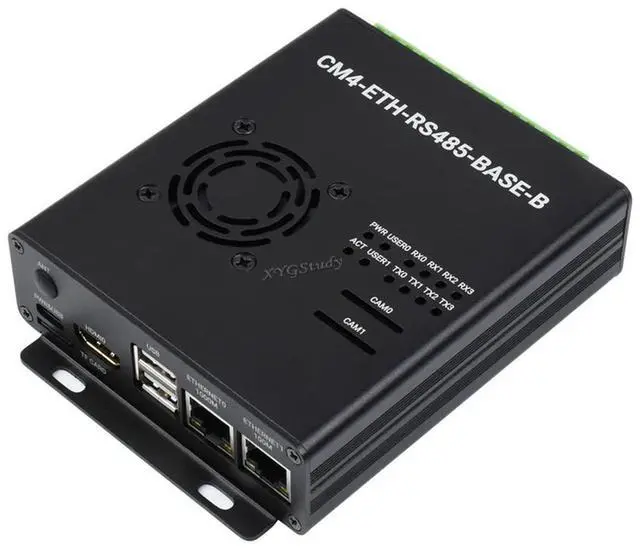 Main image of Dual ETH Quad RS485 Base Board (B) for Raspberry Pi Compute Module 4 Gigabit Ethernet 4CH Isolated RS485 USB2.0 with Protection Case @(CM4-ETH-RS485-BOX-B)