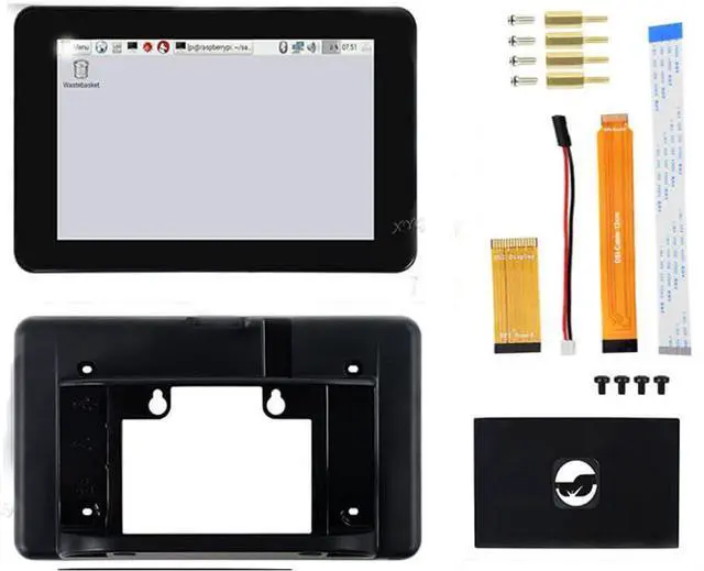 Main image of 7inch for Raspberry Pi LCD Capacitive Touch Display Screen with Protection Case 800×480 DSI Interface for Raspberry Pi 4 Model B Raspbian Retropie Ubuntu Driver Free @