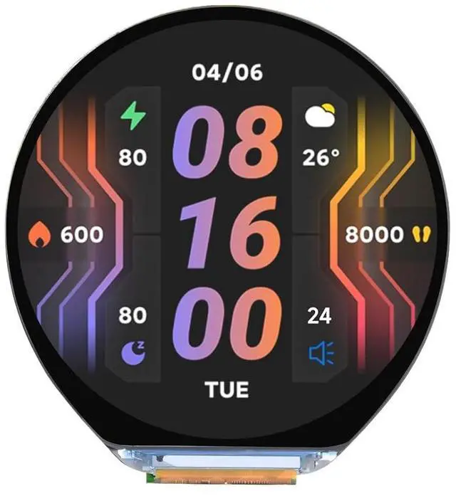 Main image of ESP32-S3 1.46inch 412×412 Round Capacitive Touch Display Development Board Supports Wi-Fi & BLT, Accelerometer and Gyroscope Sensor, Onboard Speaker and Microphone @(ESP32-S3-Touch-LCD-1.46B)