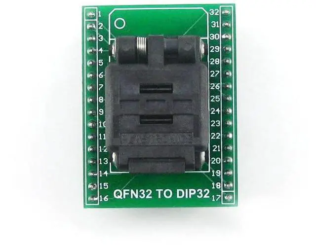 Main image of QFN32 to DIP32 32QN50S15050 MLF32 MLP32 QFN 5 x 5 mm Pitch 0.5 Plastronics IC MCU Test Socket Programmer Adapter @XYG