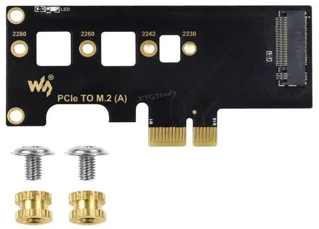 Main image of PCIe to M.2 (A) Adapter for Raspberry Pi Compute Module 4 for NVMe Protocol M.2 Improving Efficiency Faster Reading/Writing @