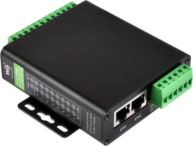 Main image of 8-Ch RS485 to RJ45 Ethernet Serial Server, 8 Channels RS485 Independent Operation, Rail-Mount Industrial Isolated Serial Module, with PoE Function @(8-CH RS485 to POE ETH (B))