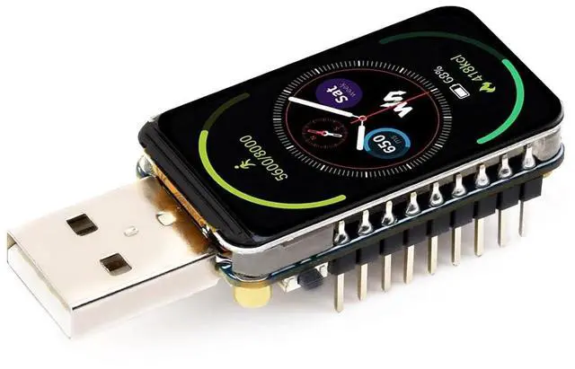 Main image of RP2350 1.47inch Display Development Board, 172×320, 262K Color, Based On RP2350 Dual-core Microcontroller, 150MHz, with Colorful RGB LED, Type-A USB Port, with Header @(RP2350-LCD-1.47-B-M)