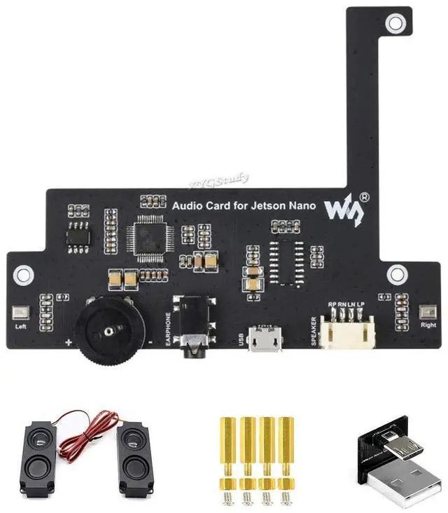 Main image of USB Audio Codec for Jetson Nano, USB Sound Card Driver-Free Plug and Play Support Recording and Playback Built-in Microphone and Speaker Header @