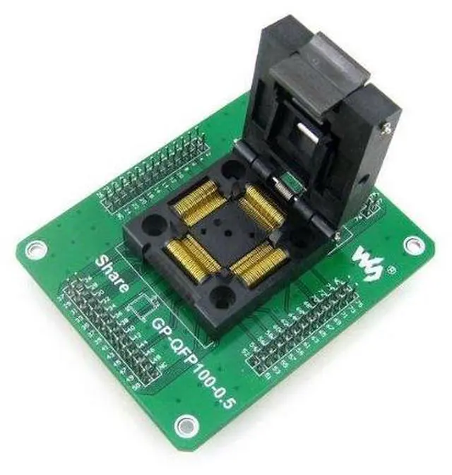 Main image of GP-QFP100-0.5 MCU IC Test Socket Programming Adapter for IC51-1004-809 QFP100 TQFP100 LQFP100 Pitch 0.5 Yamaichi @XYG