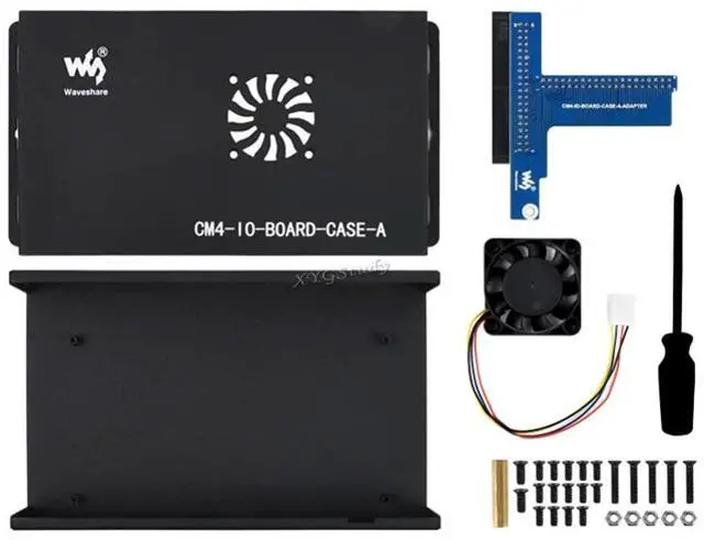 Main image of for Raspberry Pi Compute Module 4 IO Board Metal Box (A) Protection Cover Case with Cooling Fan Mini Computer Chassis @(CM4-IO-BOARD-CASE-A)