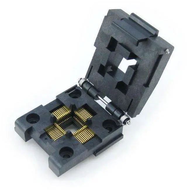 Main image of IC51-0444-467 10x10 mm Pitch 0.8 QFP44 TQFP44 FQFP44 PQFP44 QFP IC MCU Test Burn-in Programming Adapter Socket Yamaichi @XYG