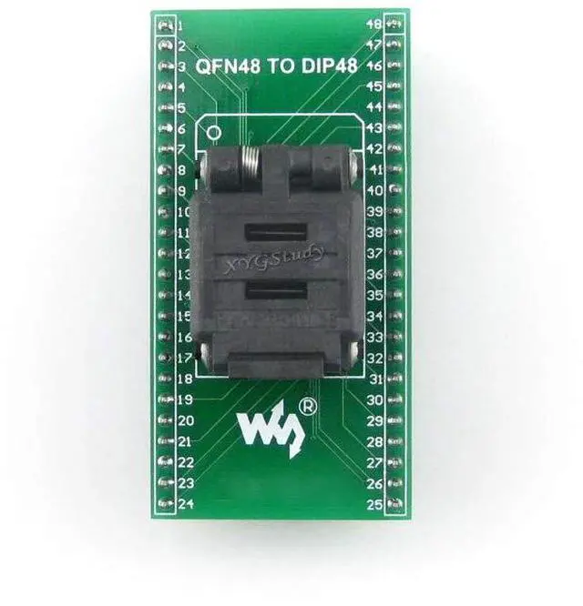 Main image of Plastronics IC Test Socket & Programming Adapter for QFN48 MLF48 MLP48 Package, Tested, Easy to Use, Socket PN 48QN50K17070, Pitch 0.5mm, 100mil x 600mil