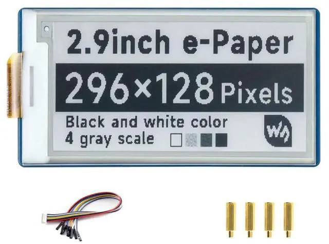 Main image of for Raspberry Pi Pico 2.9inch E-Paper E-Ink Display Module Resolution 296×128 Black and White Color SPI Interface Partial Refresh Support Paper-Like Effect @(Pico-ePaper-2.9)