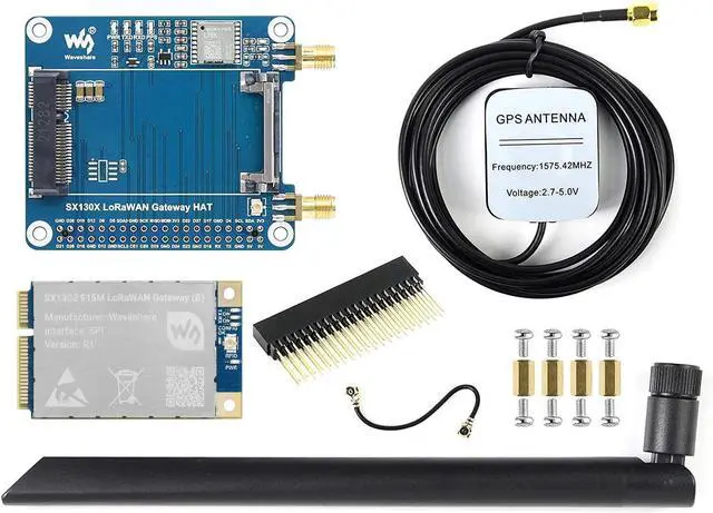 Main image of SX1303 915M LoRaWAN Gateway HAT for Raspberry Pi with Standard Mini-PCIe Socket Long Range Transmission Large Capacity Support Multi-Band @
